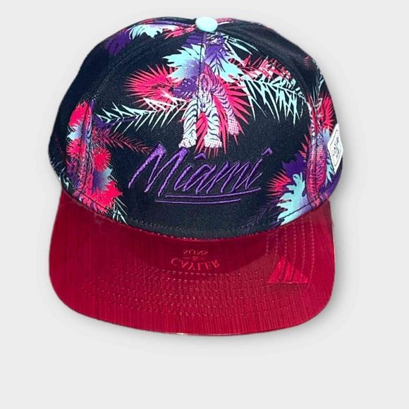 NWOT Cayler & Sons Miami SnapBack palm tree print cap hat one size fits most - Picture 1 of 9